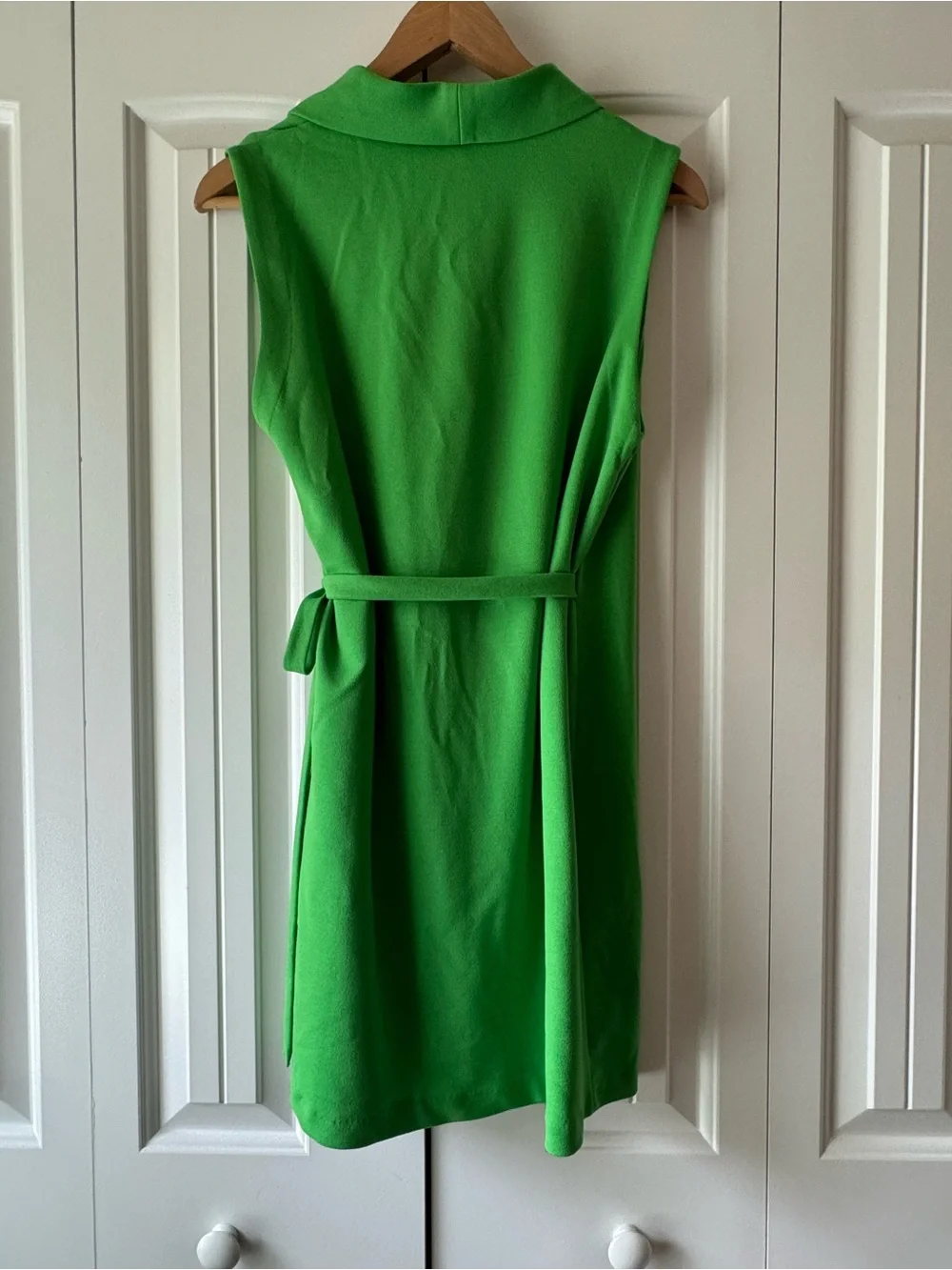 Zara Vibrant Green Sleeveless Wrap Midi Dress